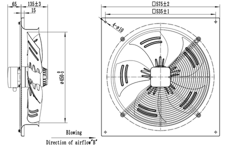 AXF450B - Axiálny odťahový ventilátor 450 mm