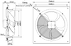 AXF350B - Axiálny odťahový ventilátor 350 mm