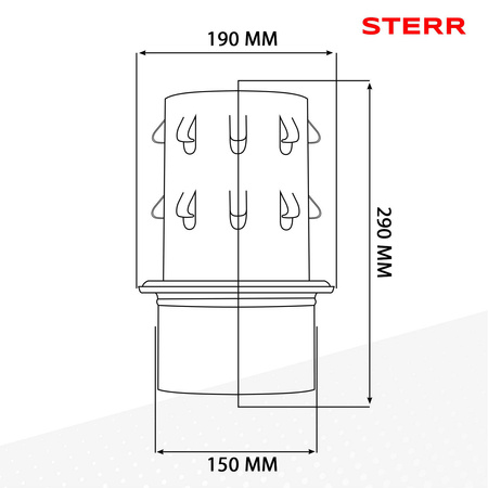 TCA150 - Prechod na keramiku pre komínové uzávery - 150 mm